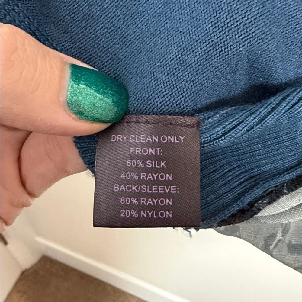 Hale Bob Sheer Velvet Burnout Sweater Size Large